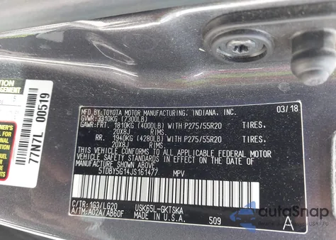 2018 Toyota Sequoia from USA, damaged, VIN 5TEBY5G14JS161477